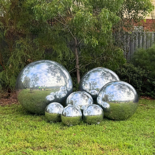 Inflatable Shiny Balls Silver Set of 7 HIRE ea