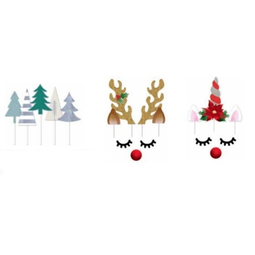 Christmas Cake Toppers Pk 3 LIMITED STOCK