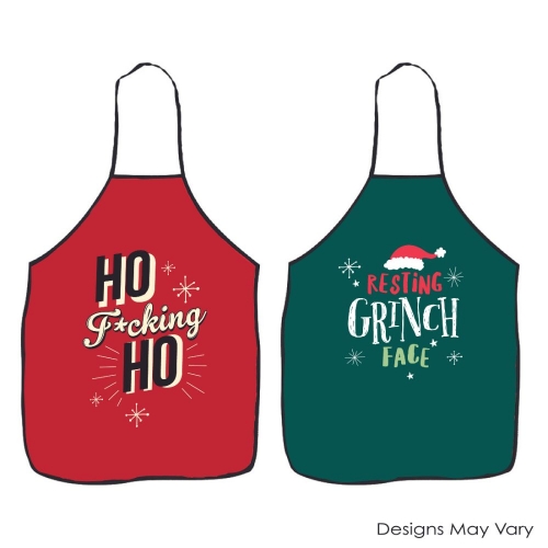 Christmas Apron Assorted 70x55cm Ea LIMITED STOCK