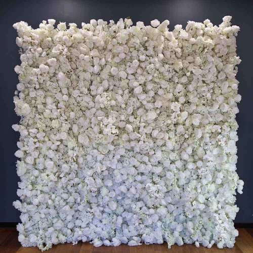 Backdrop Flowers with Artificial White Flowers 2.4m x 2.4m HIRE