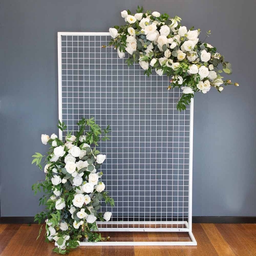 Floral Set of 2 Artificial Foliage with White Flowers 1.3m HIRE