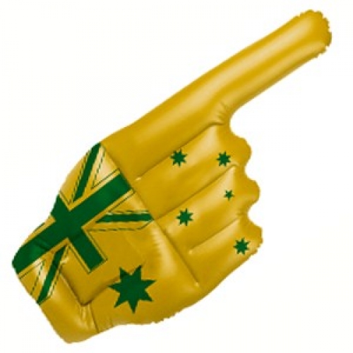 Aussie Inflatable Hand Green and Gold Ea